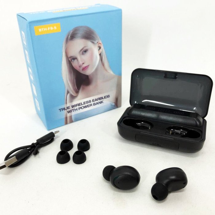 Бездротові bluetooth навушники True Wireless F9-5 TWS з вбудованим Power Bank, вакуумні навушники