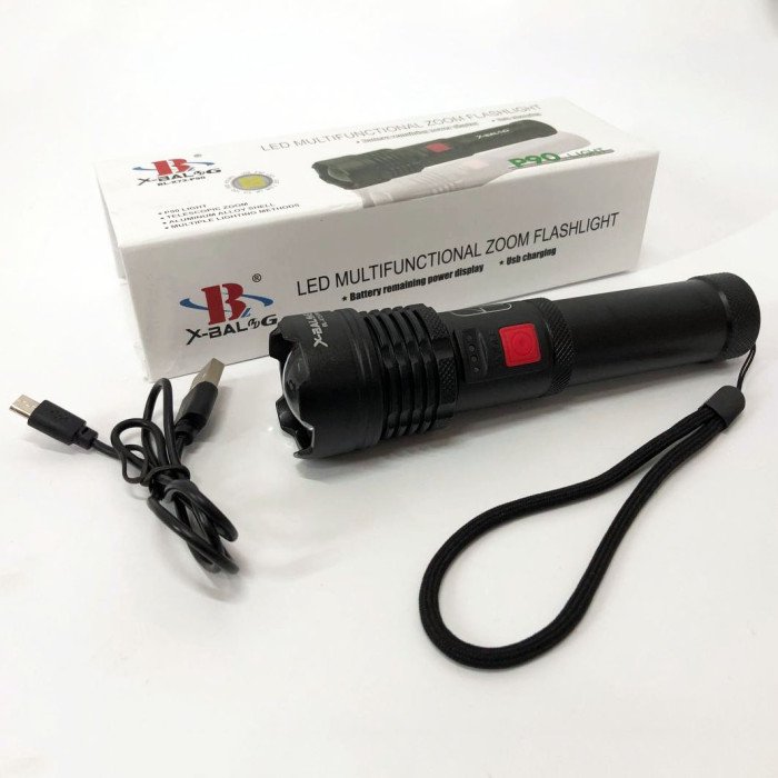 Ліхтарик світлодіодний з акумулятором X-Balog BL-X72-P90, ліхтар ручний потужний, тактовний ліхтар