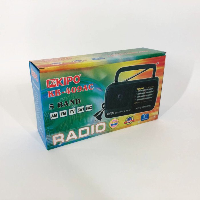 Радіоприймач Kipo KB-409AC потужний радіо FM c usb живлення від батареї R20 або від мережі Чорний