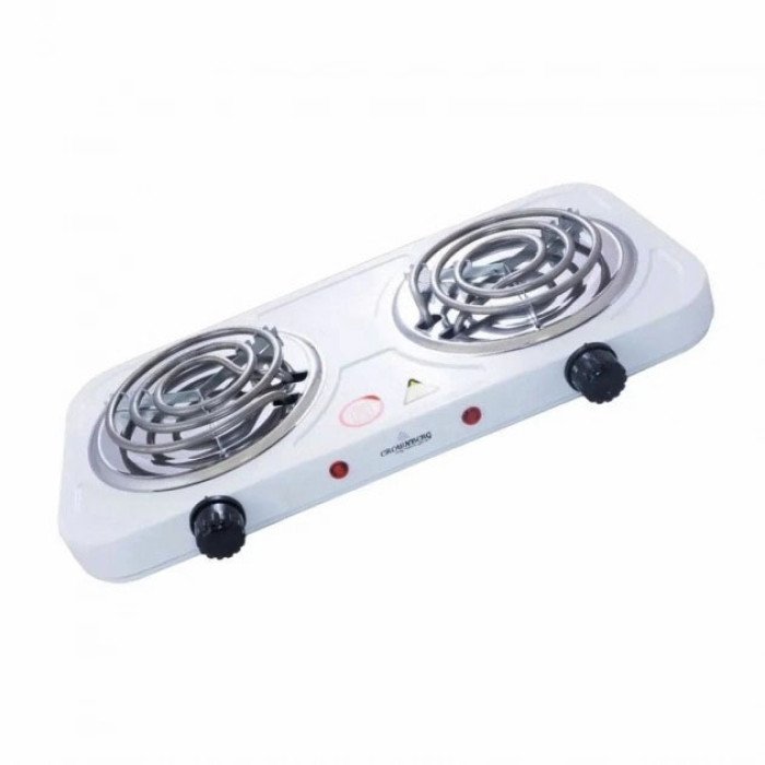 Плита електрична настільна Crownberg CB-3744 двоконфоркова спіральна 2000 Вт