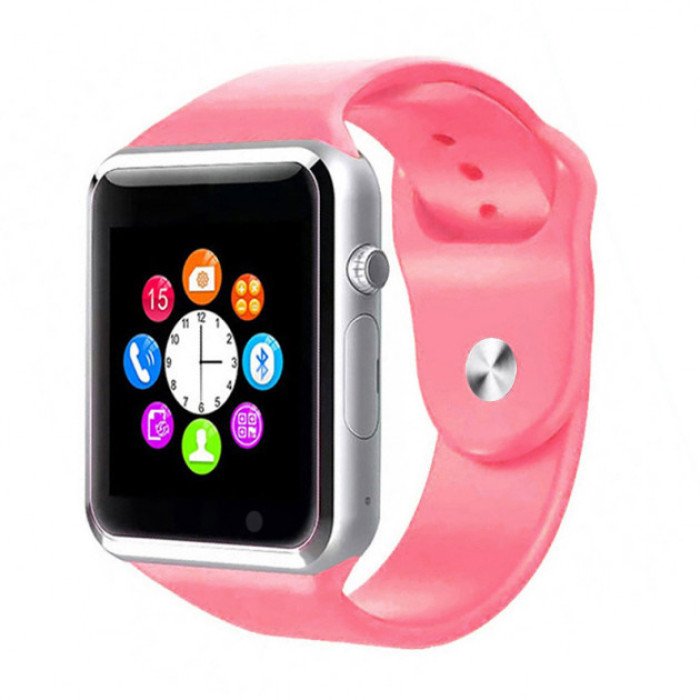 Смарт-годинник Smart Watch A1 розумний електронний зі слотом під sim-карту + карту пам'яті micro-sd. Колір: рожевий