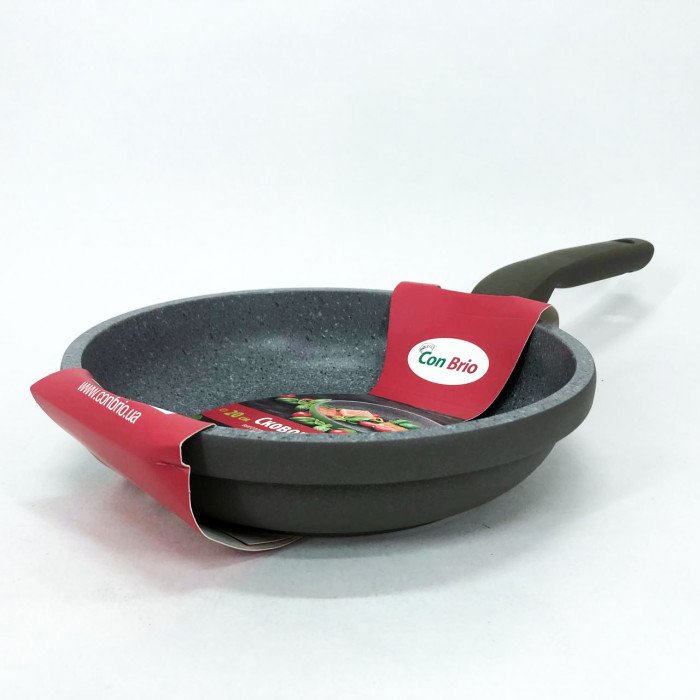 Сковорода Con Brio CB-2026 Eco Granite Premium 20 см. Сковорода для дому якісна. Колір: сірий
