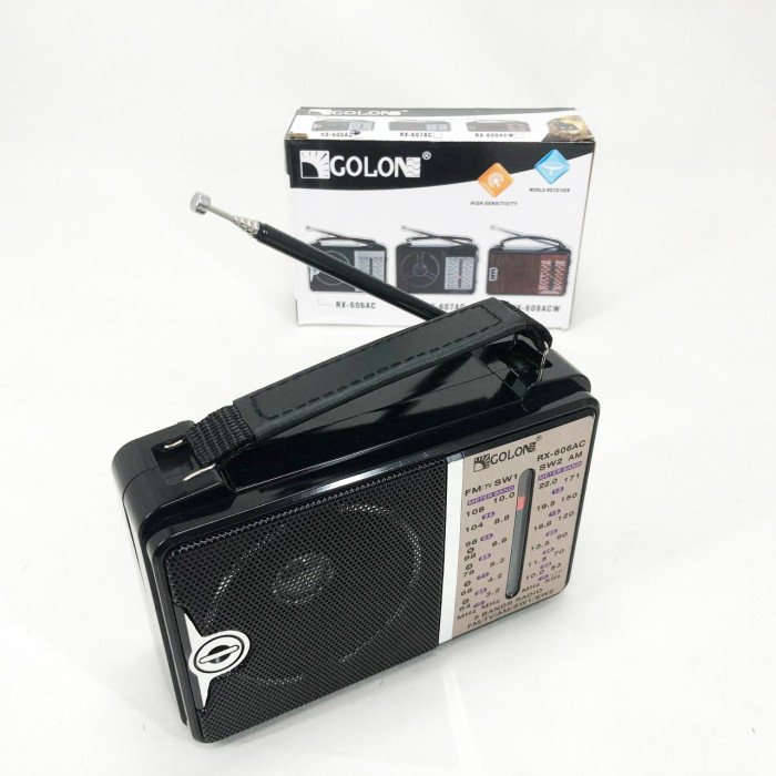 Радіоприймач портативне радіо Golon RX-606 від мережі та на батарейках приймач ретро колонка fm акустична