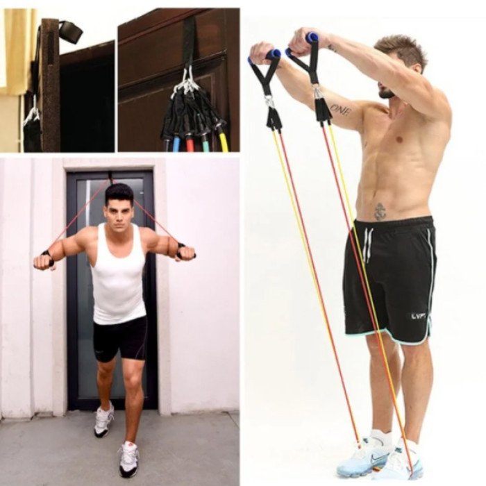 Гумовий еспандер для тренувань рук, Фітнес гумки 5 в 1, Фітнес петлі гумки еспандер