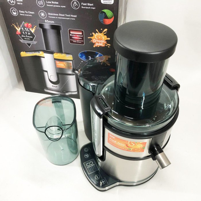 Електричний соковитискач RAF R.2700 для цитрусових, фруктів та овочів з ємністю для соку 1.1 л 800 Вт