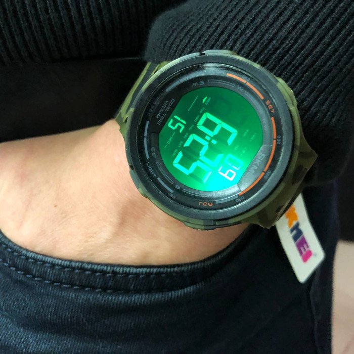 Годинник наручний чоловічий SKMEI 1841CMGN ARMY GREEN CAMO, водонепроникний чоловічий годинник. Колір: зелений