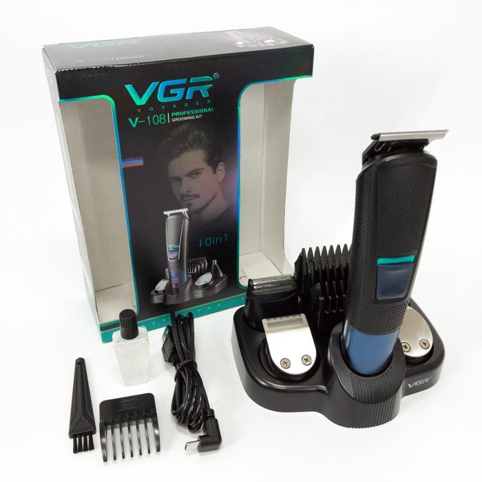 Машинка для стрижки волосся VGR V-108 тример машинка для стрижки 10 в 1, Професійна електробритва