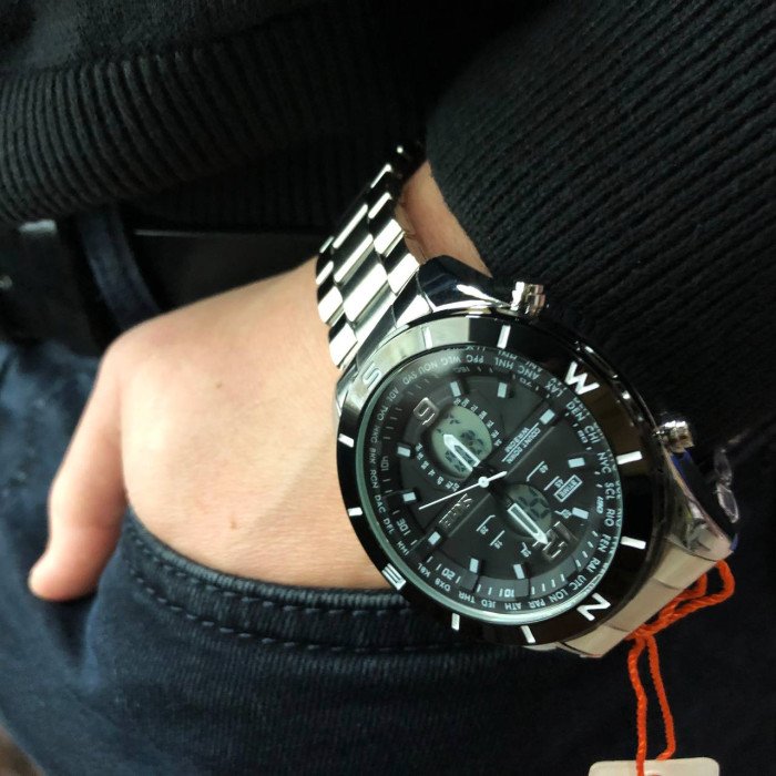 Годинник наручний чоловічий SKMEI 1670SIWT SILVER-WHITE, годинник тактичний протиударний. Колір: срібний