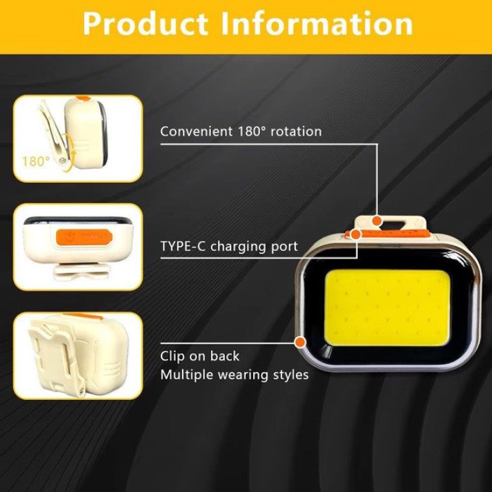 Ліхтар налобний CY-2027-B-COB(white+red)