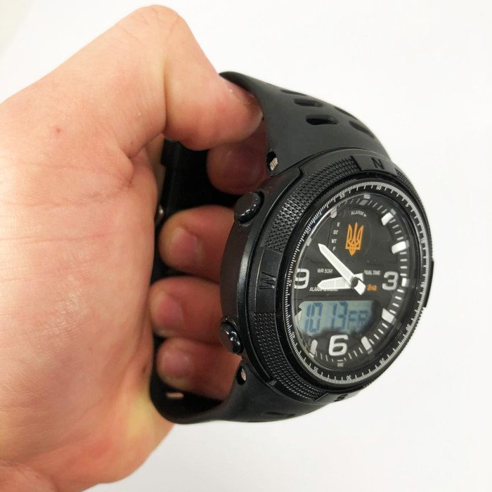 Годинник наручний чоловічий SKMEI 5561/1655BKWT, спортивний, Чоловічий армійський водостійкий тактичний годинник