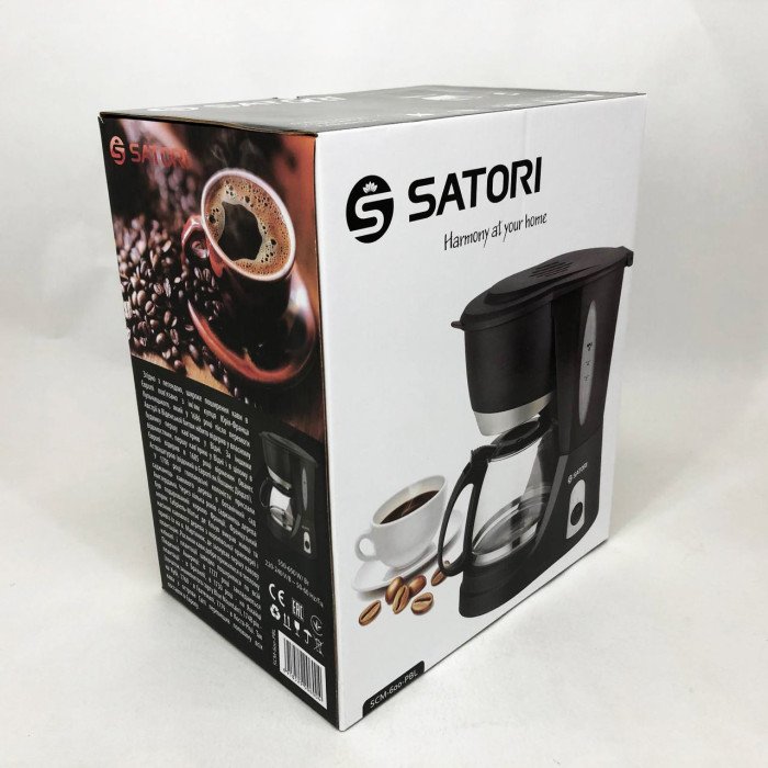 Кавоварка крапельна Satori SCM-600-PBL 650 Вт, Маленька кавомашина для дому, Маленька кавомашина