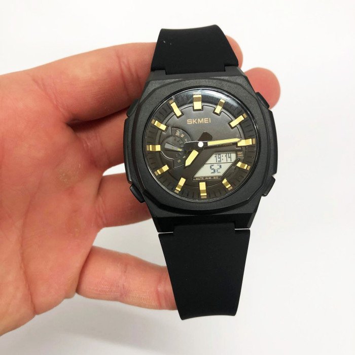 Годинник наручний чоловічий SKMEI 2091BKGDWT, модний чоловічий годинник круглий, оригінальний чоловічий годинник