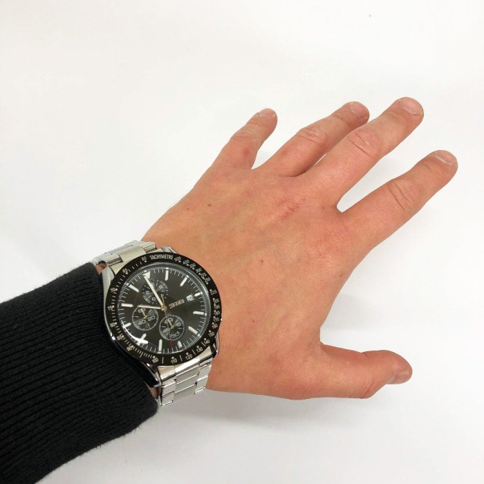 Годинник наручний чоловічий SKMEI 9253SIBK, годинник чоловічий класика, годинник підлітковий, крутий чоловічий годинник