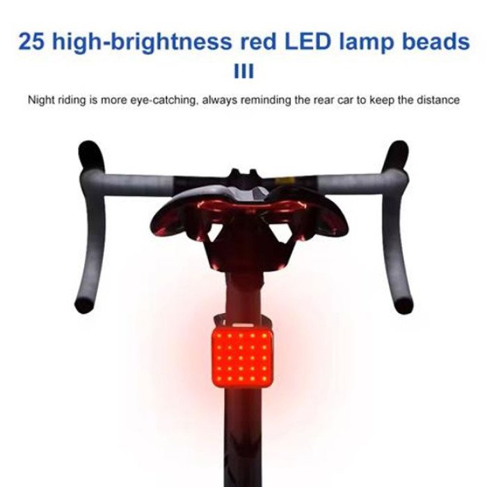 Велосипедний ліхтар задній габаритний MY-2107, 25LED, червоний, Миготливий велоліхтар, Стоп-сигнал на раму