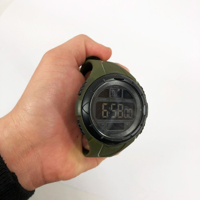 Годинник наручний чоловічий SKMEI 1656GN ARMY GREEN, годинник наручний електронний тактичний. Колір: зелений
