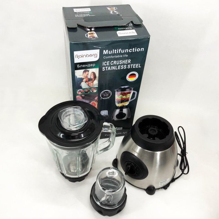 Блендер Rainberg RB-2223 2000 Вт кавомолка, подрібнювач для коктейлів та смузі, блендер для кухні