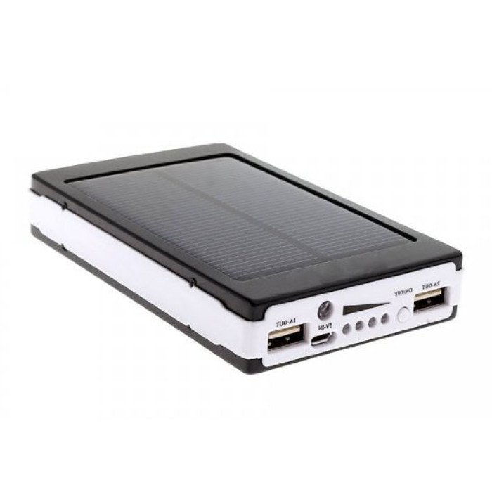 УМБ Power Bank Solar 50000 mAh мобільне зарядне із сонячною панеллю та лампою. Колір білий