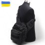 Тактична сумка чорна через плече військова велика нагрудна сумка ЗСУ однолямкова сумка універсальна армійська