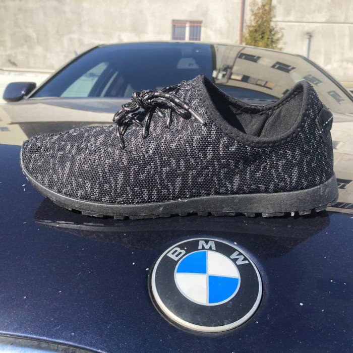 Чоловічі кросівки сітка 44 розмір. Еспадрильї чоловічі | Легкі літні чорні кросівки. Модель 74612. Колір: чорний.