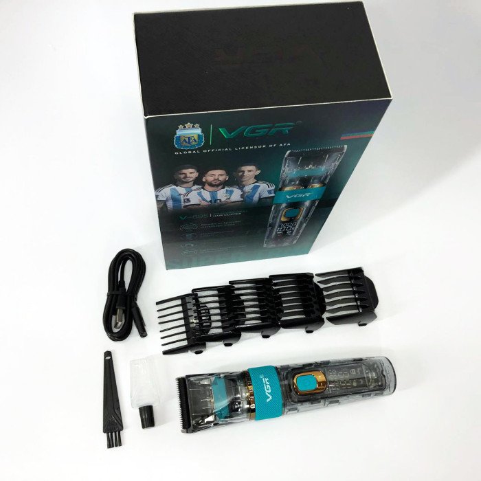 Машинка для стрижки волосся і бороди VGR V-695 з LED дисплеєм IPX7 вологозахист