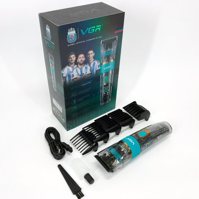 Машинка для стрижки волосся і бороди VGR V-695 з LED дисплеєм IPX7 вологозахист