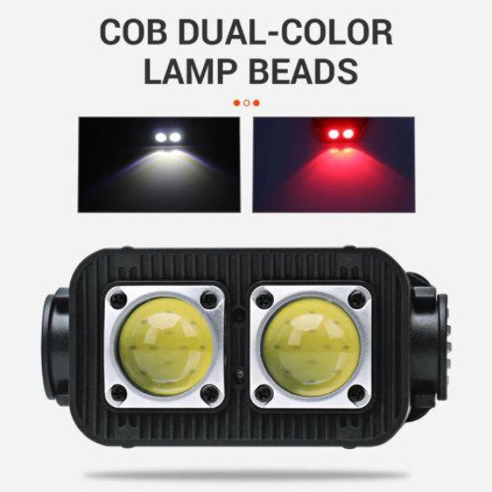 Ліхтар налобний K372-2COB з датчиком руху, Світлодіодний ліхтар на лоб, Ліхтарик на голову із зарядкою