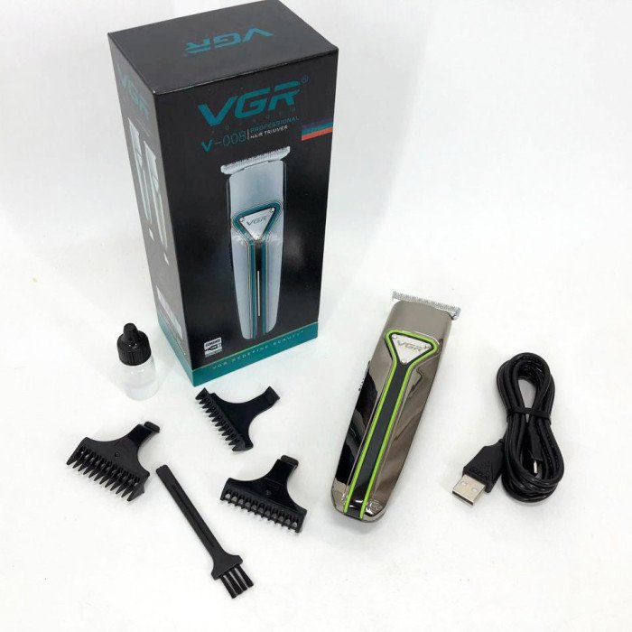 Професійна триммер бездротова для стрижки волосся VGR V-008 Pro, машинка для стрижки голови