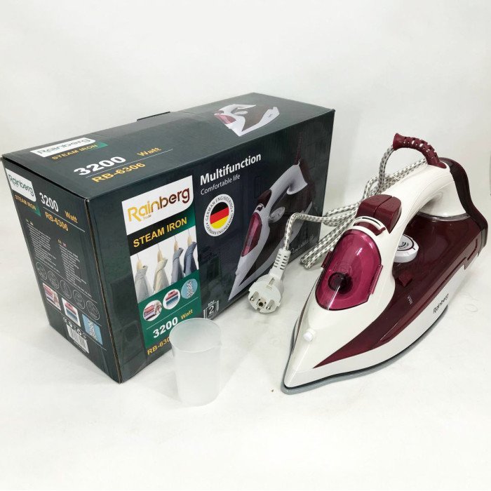 Праска парова Rainberg RB-6306 з керамічним покриттям 3200вт функція самоочищення подачі пари