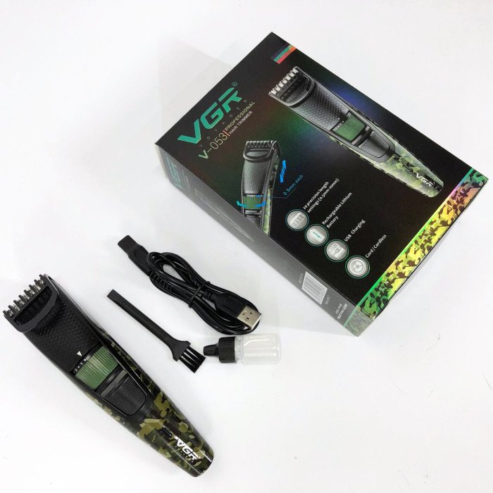 Універсальна акумуляторна машинка для стрижки волосся, бороди, вусів та тіла, зарядка від USB VGR-053