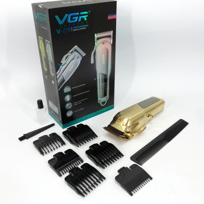 Машинка для стрижки VGR Professional Hair Clipper V-278 GOLD, домашня машинка для стрижки волосся