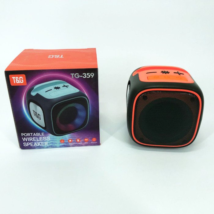 Портативна Bluetooth колонка TG359 7W з підсвічуванням RGB, акумуляторна колонка для музики. Колір: зелений