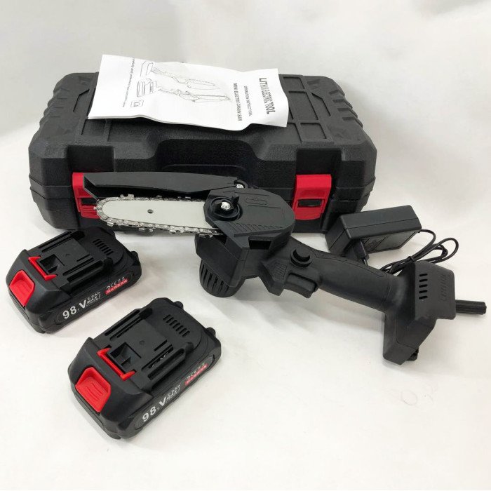 Міні пила електрична 10 см, Акумуляторна ланцюгова пила для дачі, Ланцюгові електропили по дереву