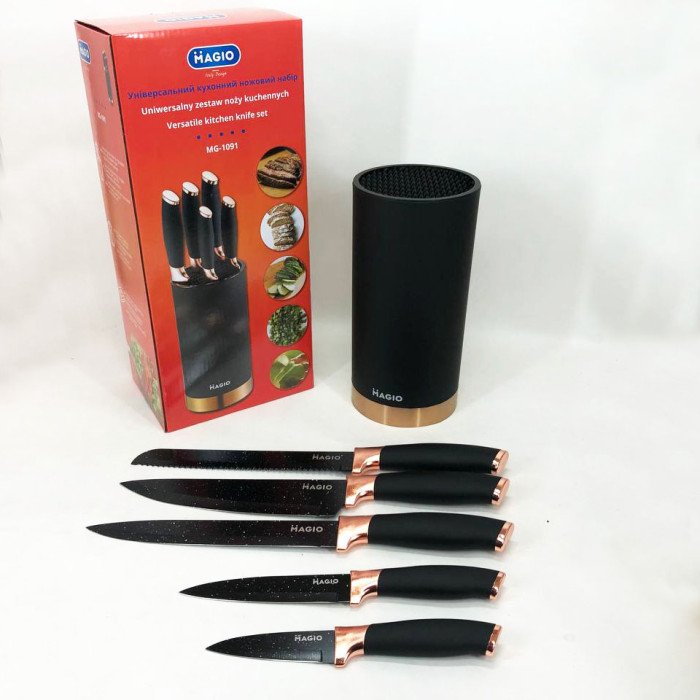 Набір ножів універсальний кухонний Magio MG-1091, набір кухарських ножів, кухонні ножі
