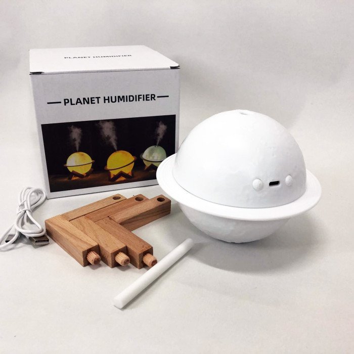 Зволожувач очисник повітря нічник 3 в 1 Сатурн компактний з LED підсвічуванням 3 режими міні арома лампа