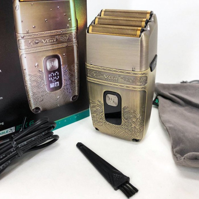 Професійна електробритва Шейвер VGR V-335 Shaver з трьома ножовими блоками, бритва для бороди