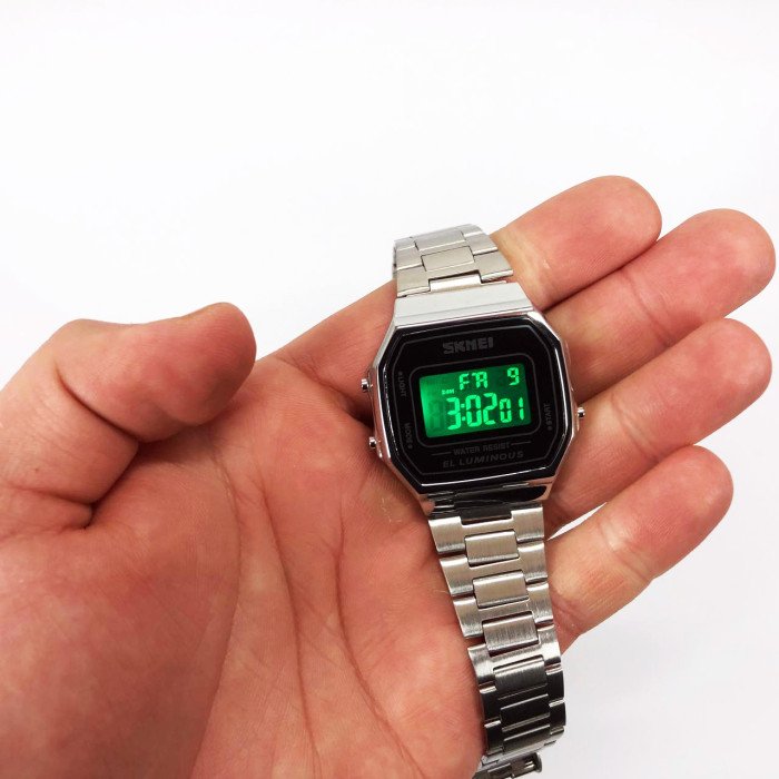 Годинник наручний чоловічий SKMEI 1647SI, армійський годинник протиударний, модний чоловічий годинник