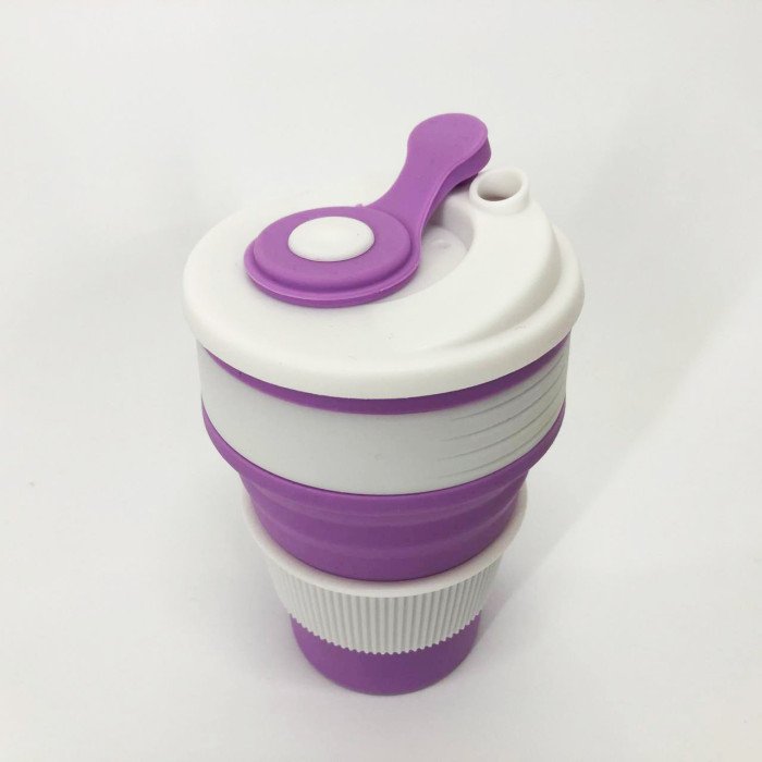 Кружка туристична (складна/силіконова), похідна чашка силіконова складана. Колір: фіолетовий