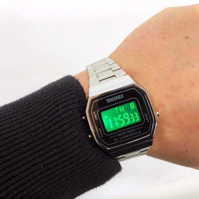 Годинник наручний чоловічий SKMEI 1647SI, армійський годинник протиударний, модний чоловічий годинник