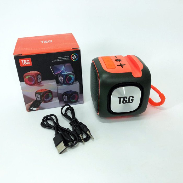 Портативна Bluetooth колонка TG359 7W з підсвічуванням RGB, акумуляторна колонка для музики. Колір: зелений