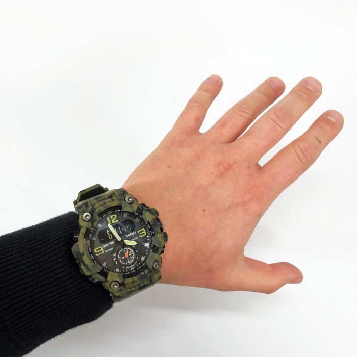 Годинник наручний чоловічий SKMEI 1965CMGN CAMO GREEN, військовий чоловічий наручний годинник зелений. Колір: камуфляж