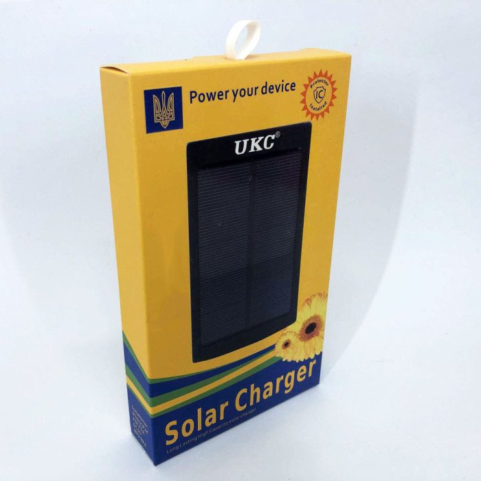 УМБ Power Bank Solar 50000 mAh мобільне зарядне із сонячною панеллю та лампою. Колір білий