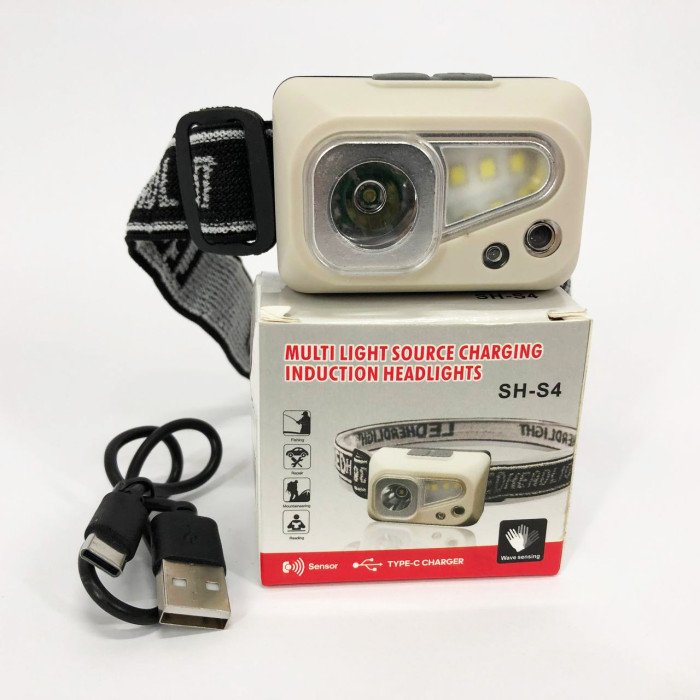 Ліхтар налобний SH-S4-XPE+3SMD, Потужний акумуляторний ліхтарик налобний, Налобний ліхтар яскравий