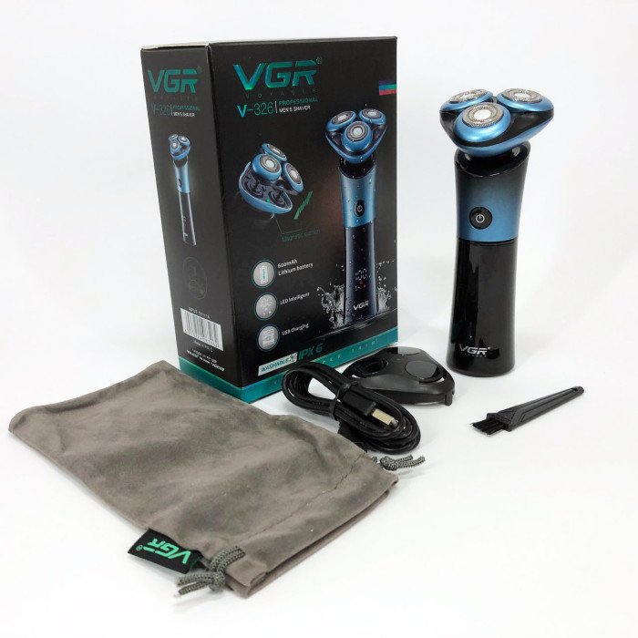 Електробритва VGR V-326 Водонепроникна, машинка чоловіча для гоління, триммер для вусів