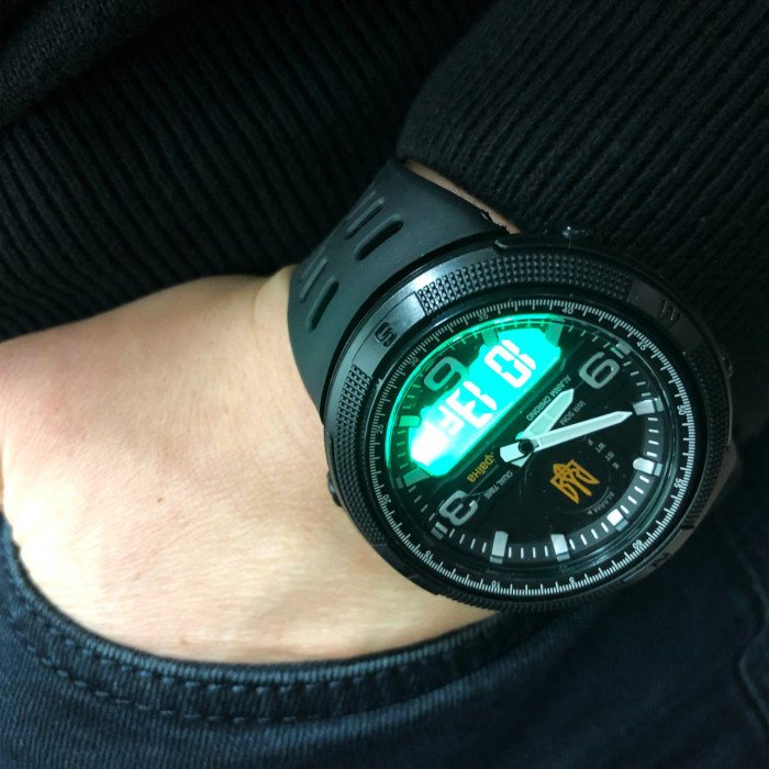 Годинник наручний чоловічий SKMEI 5561/1655BKWT, спортивний, Чоловічий армійський водостійкий тактичний годинник