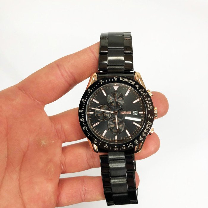 Годинник наручний чоловічий SKMEI 9253RGBK, чоловічий круглий наручний годинник, чоловічий годинник стильний годинник на руку