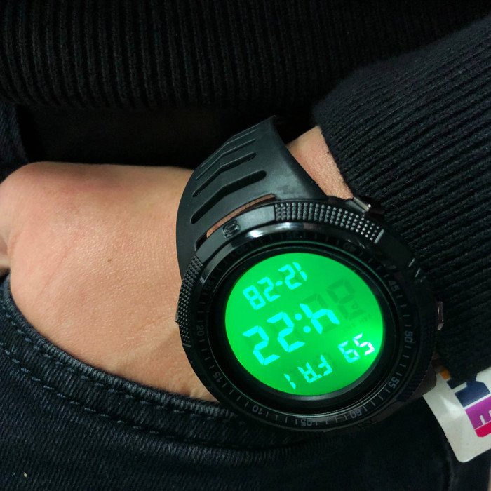 Годинник наручний чоловічий SKMEI 1632BKWT BLACK-WHITE, годинник для військовослужбовців. Колір: чорний