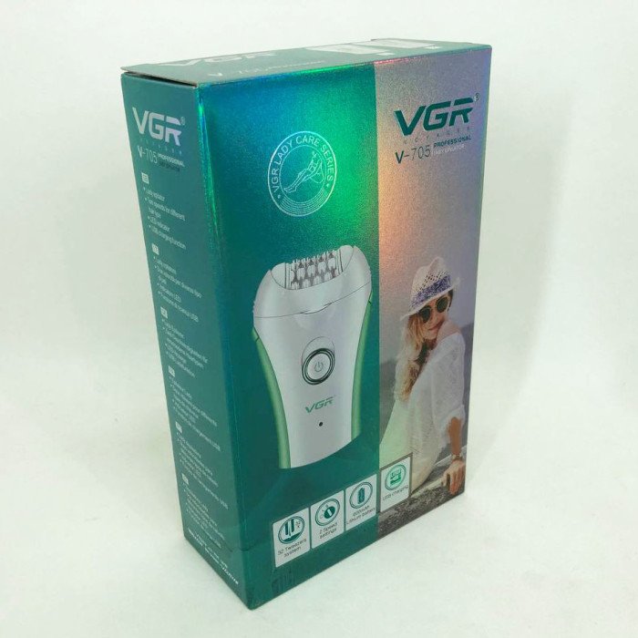 Епілятор для тіла VGR V-705, жіноча електробритва для ніг, бікіні-триммер. Колір: рожевий