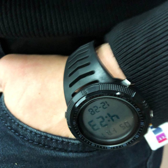 Годинник наручний чоловічий SKMEI 1632BKWT BLACK-WHITE, годинник для військовослужбовців. Колір: чорний