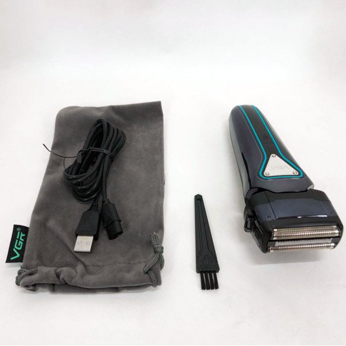 Електробритва портативна VGR V-333 шейвер для гоління бороди та вусів з акумулятором. Колір: чорний