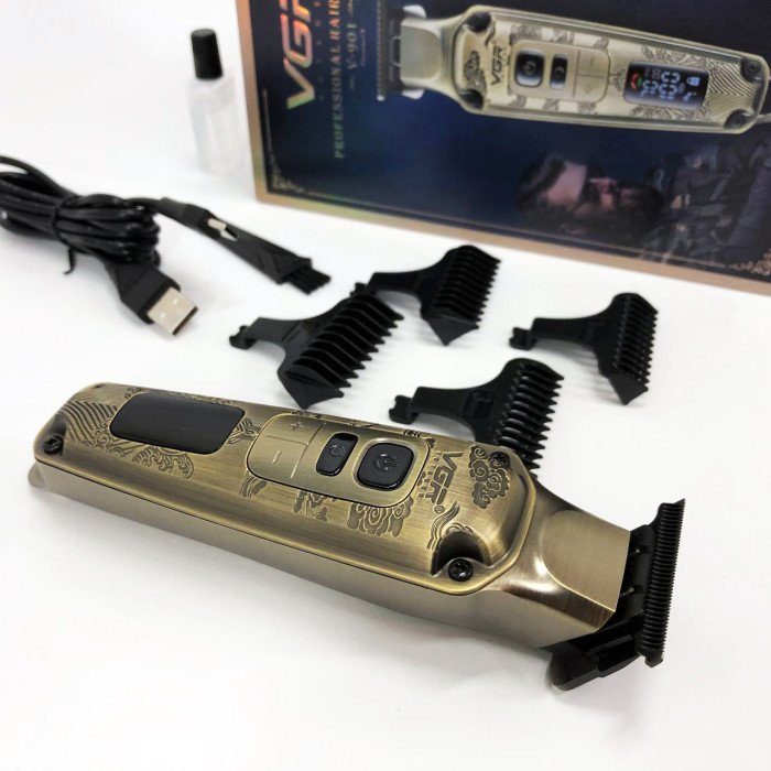 Професійна машинка для стрижки волосся триммер VGR V-901 з насадками, професійна електробритва